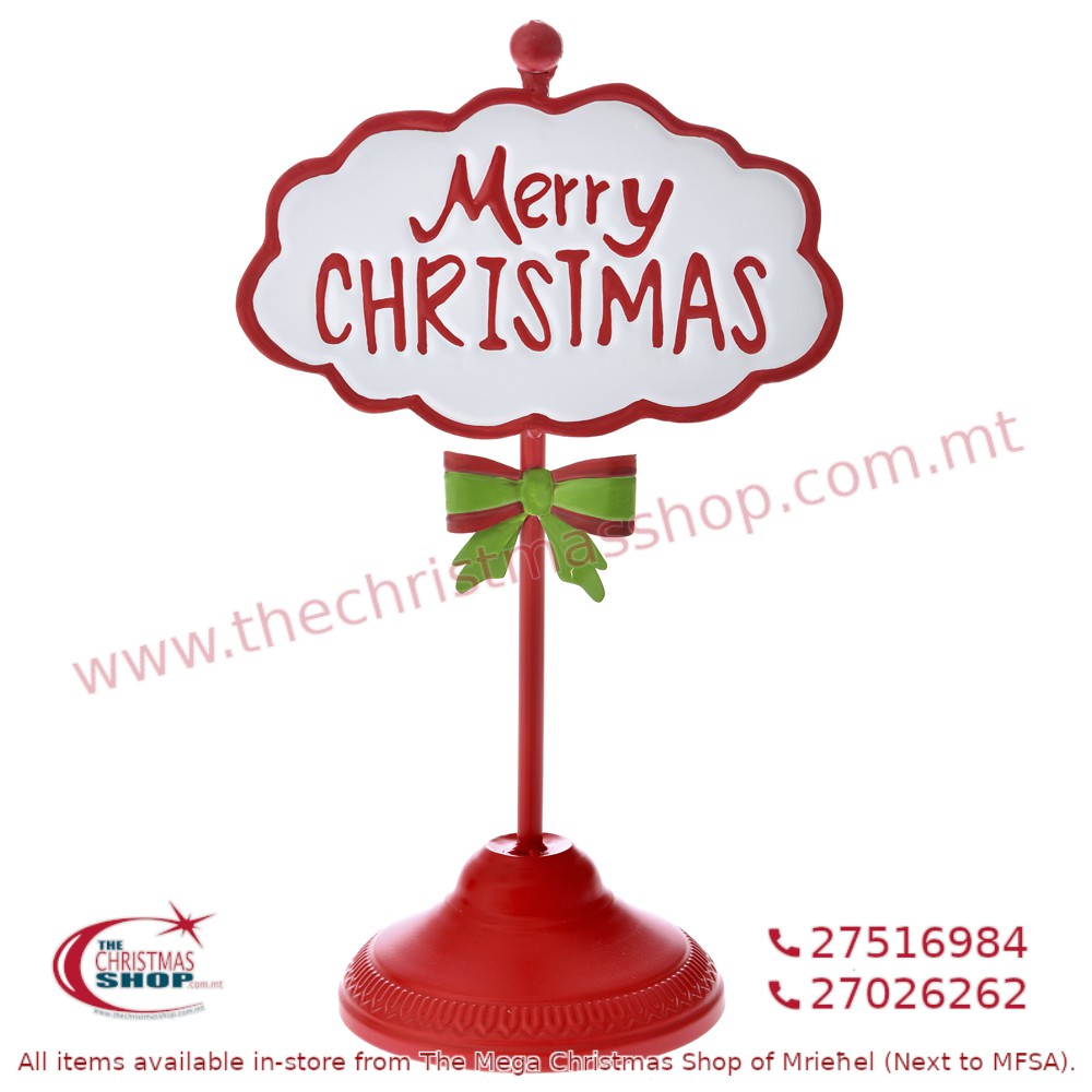 MERRY CHRISTMAS METAL SIGN. 40CMS. IL718711