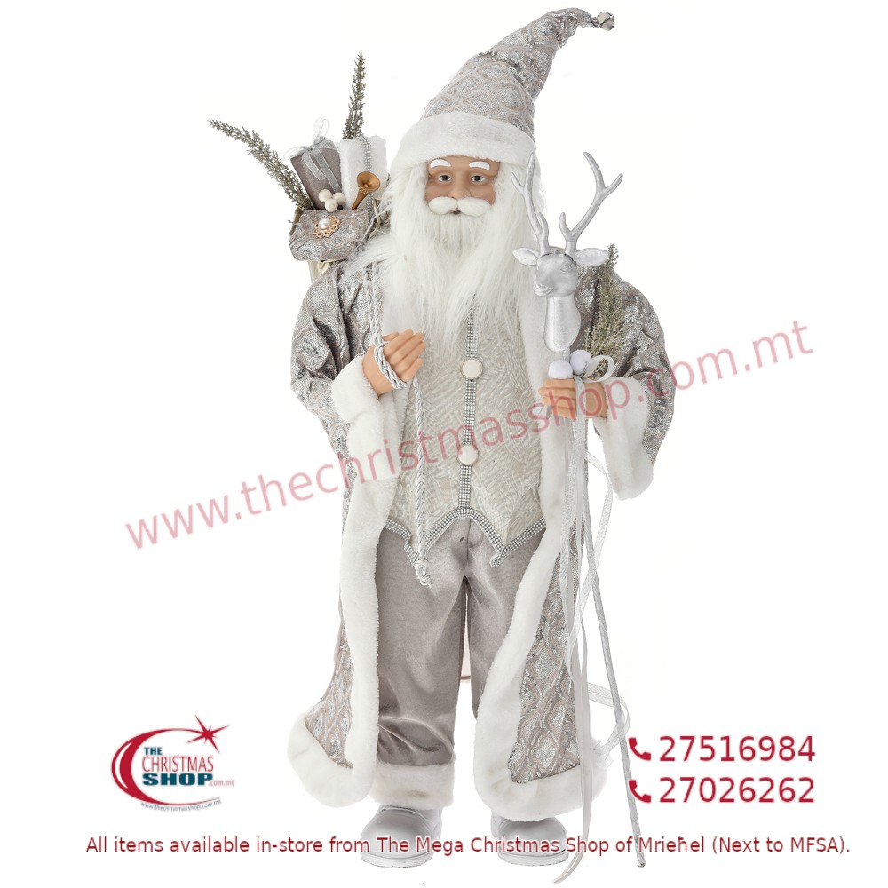 SANTA CLAUS WITH LUXURY SILVER DRESS. 95CMS. IL720158