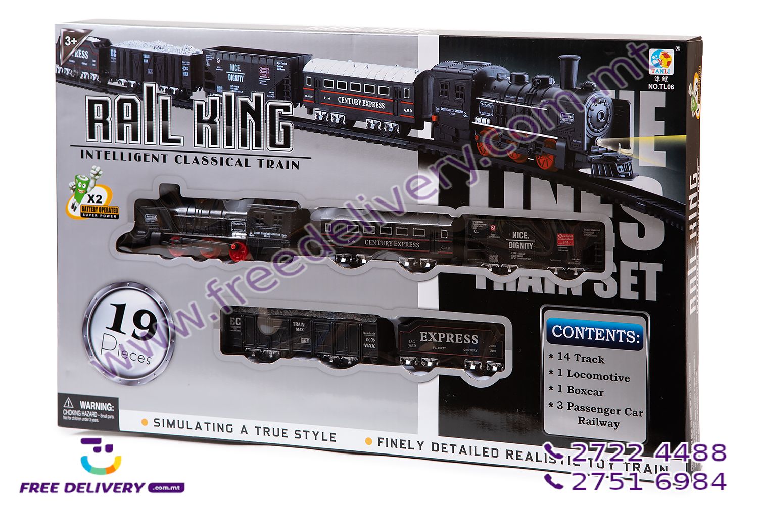 BATTERY OPERATED TRAIN SET WITH TRACKS 19 PIECE – TO003065