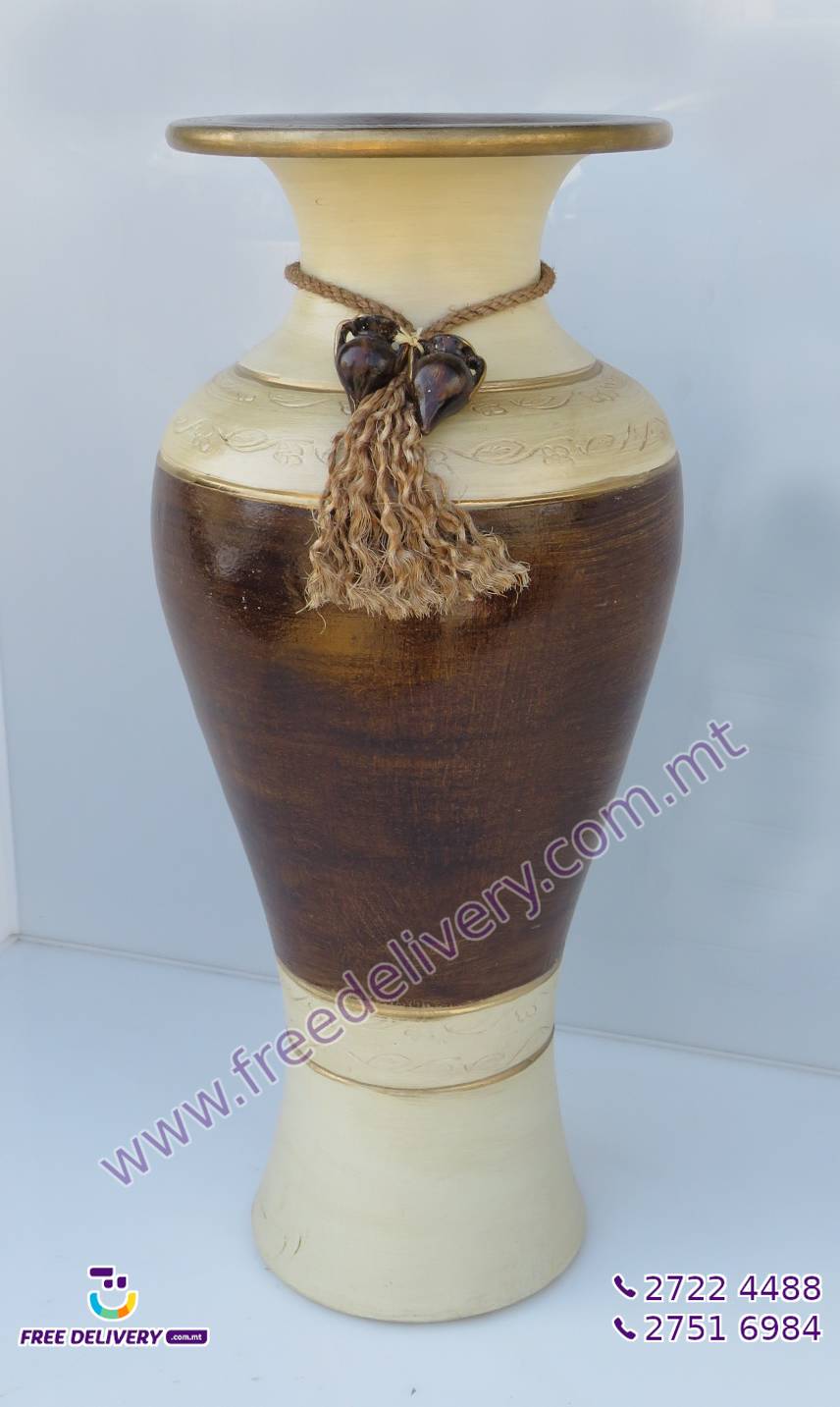 LARGE HAND MADE AND HAND PAINTED POTTERY VASE 60CM
